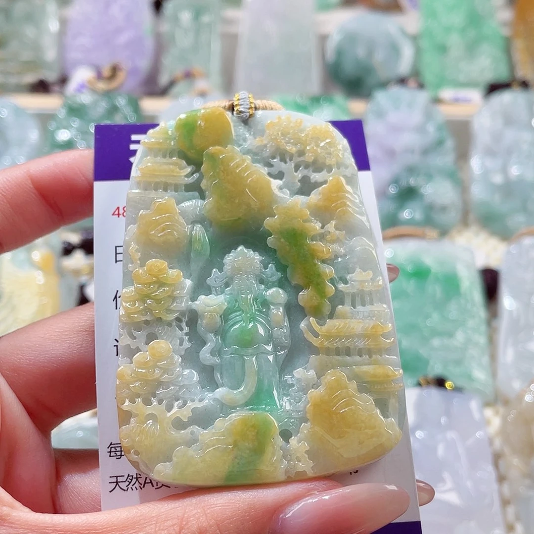 翡翠未镶嵌颈饰大*儿翡翠