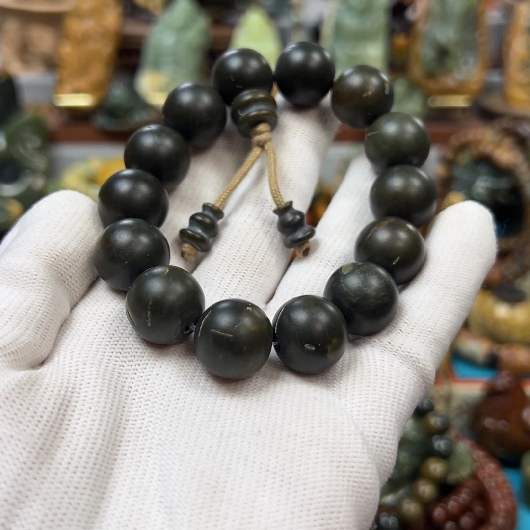 万***光岫岩河磨玉（透闪石质玉）未镶嵌手串