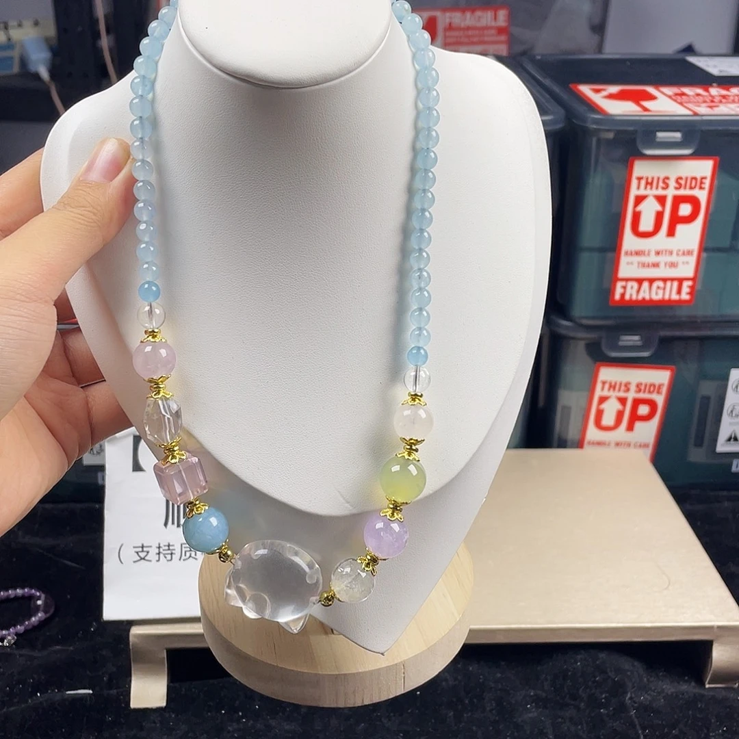 银S925镶嵌手链烟晶