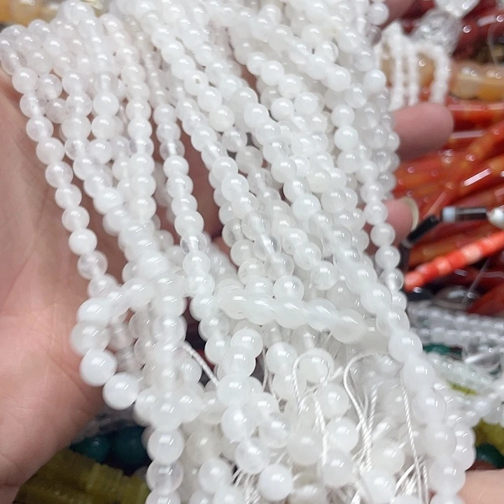 玛瑙/玉髓珠宝半成品未镶嵌一条6mm白水晶