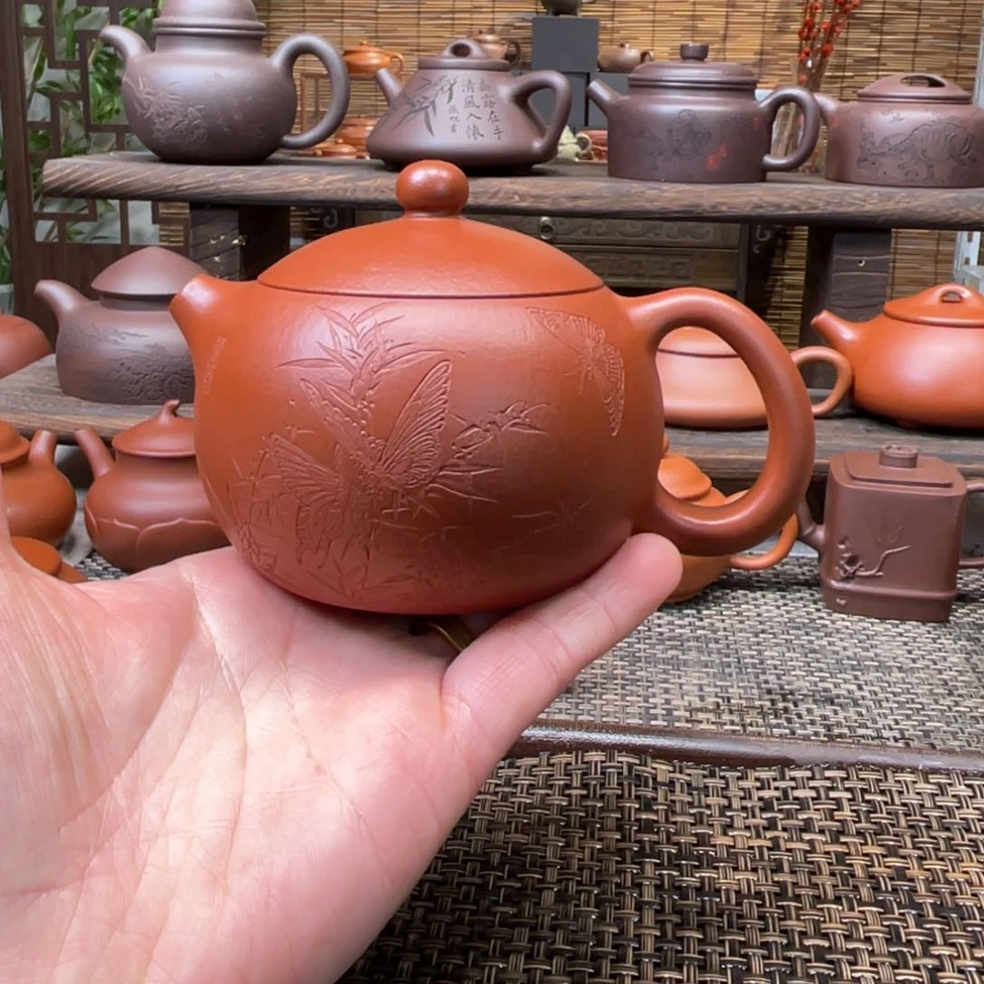 紫砂茶壶宜兴原矿紫砂手工制190全