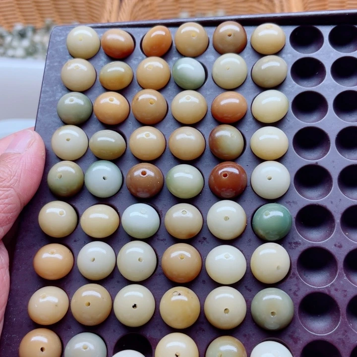 吊坠白玉菩提瑕疵14-11糖果算盘60颗