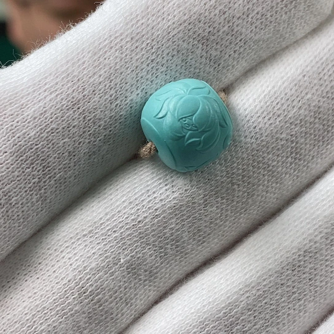 绿松石未镶嵌珠宝奇石卡11.3 莲花