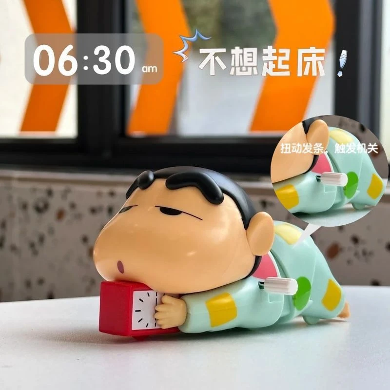 不想起床蜡笔小新上链发条爬行公仔玩具动感扭屁股创意潮玩手办