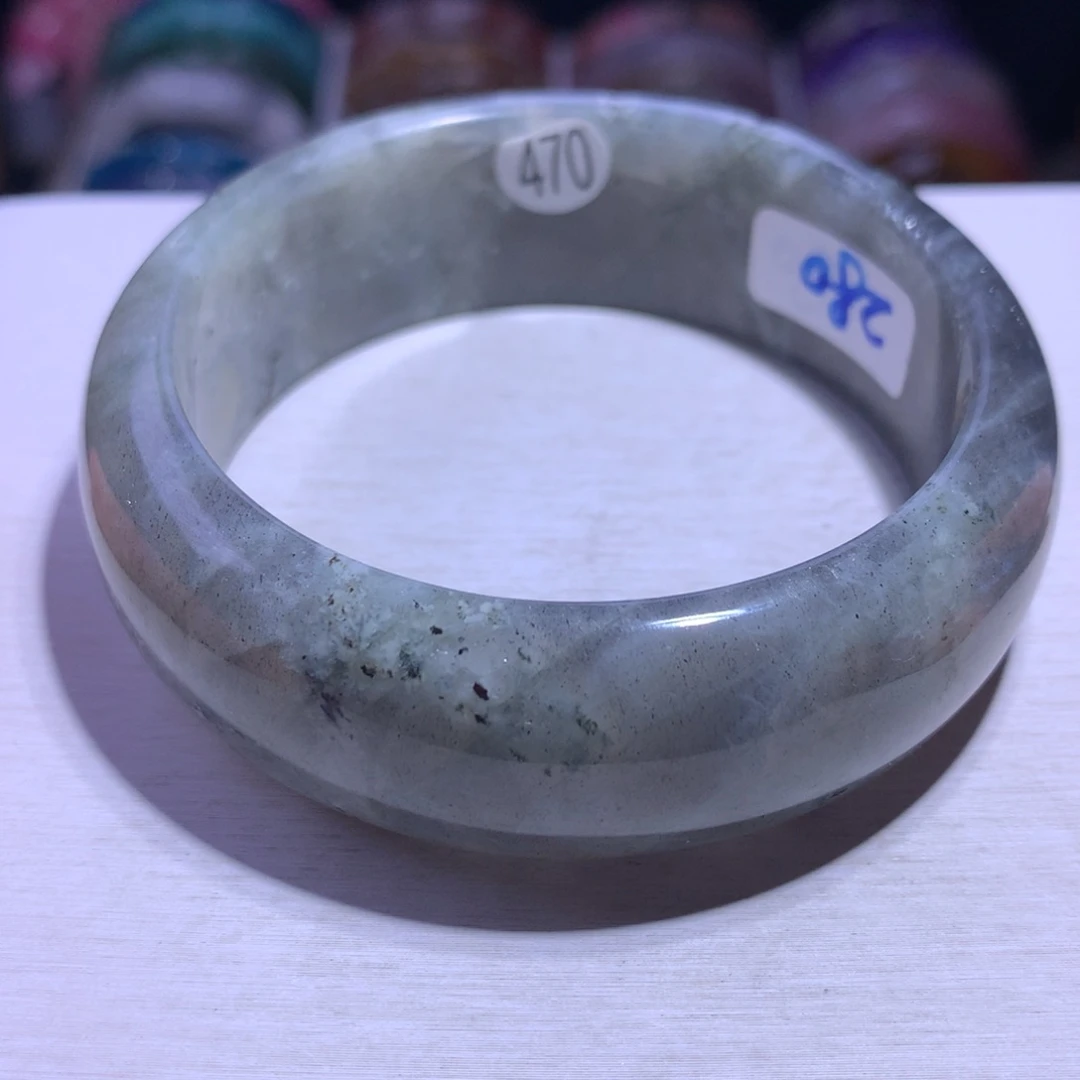 银S925镶嵌水晶手镯拉长石58.5圈470