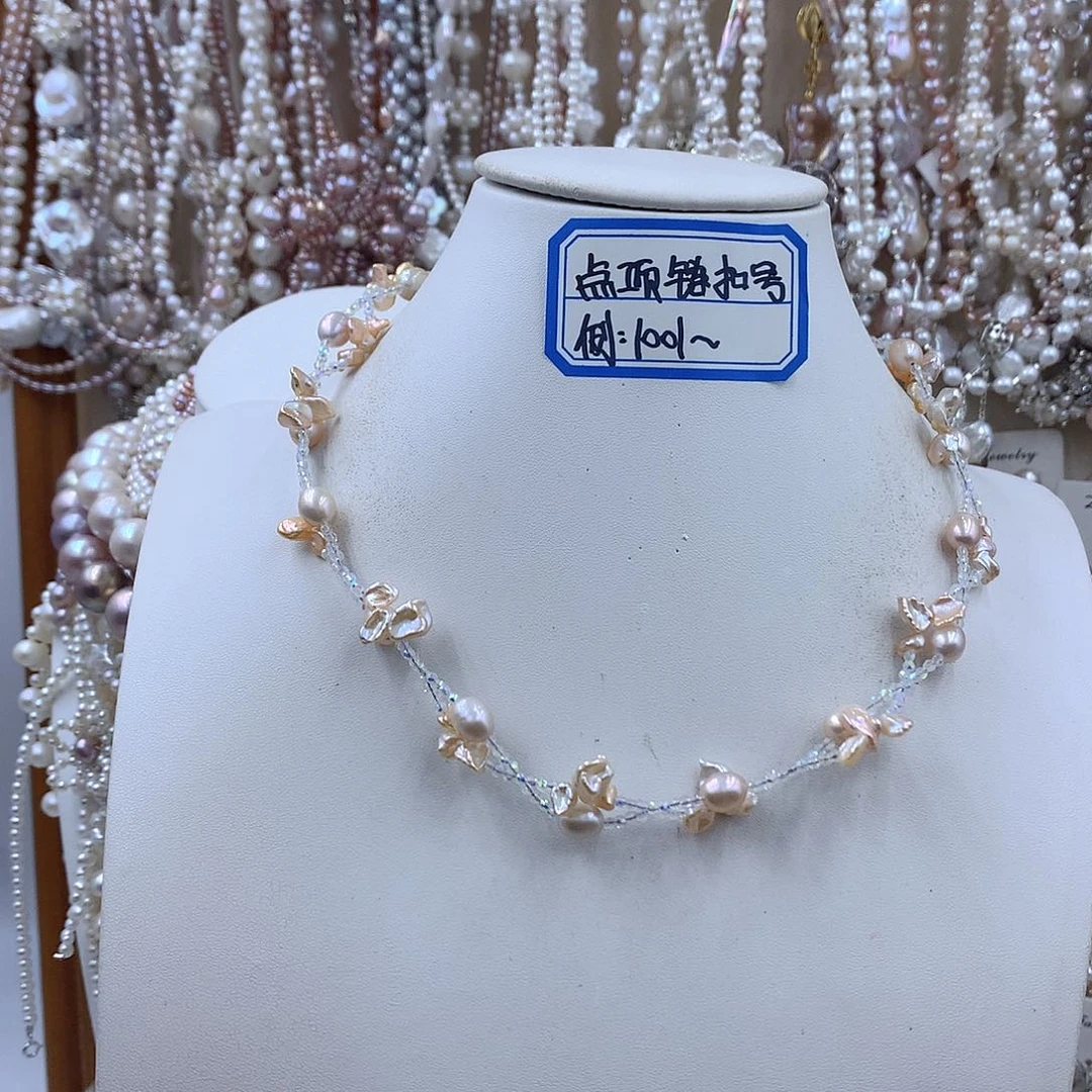 银S925镶嵌淡水珍珠项链耳饰