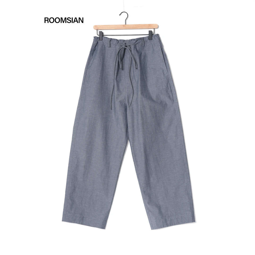 ROOMISAN 【家居神裤.极简精梳棉抽绳棉布裤】26017