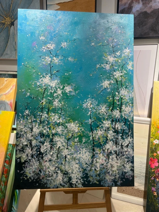 升级版无边框简约轻奢艺术入户沙发背景《星碎》装饰画