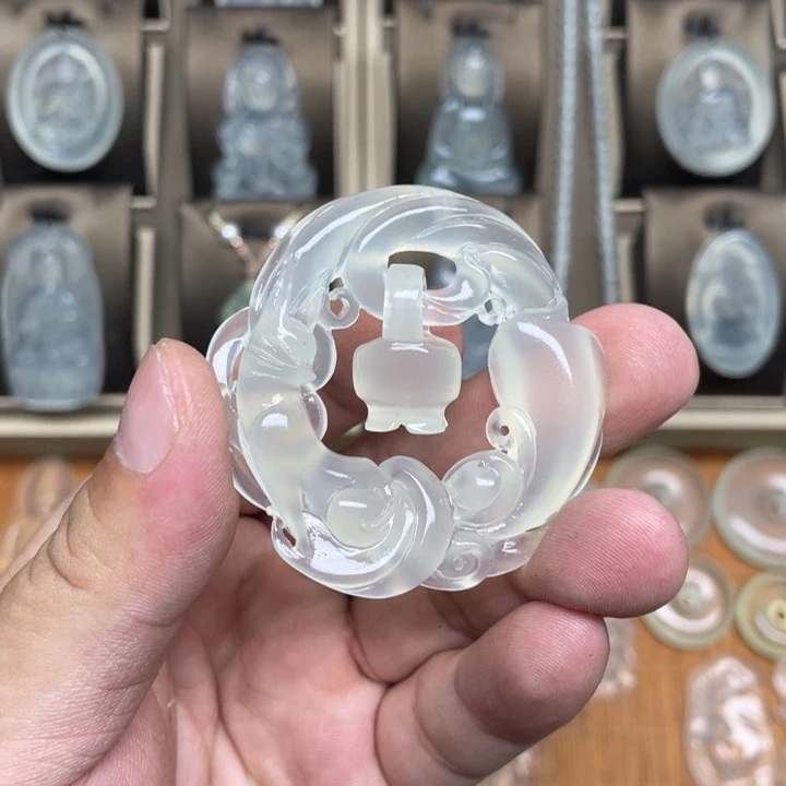 A***l蛇纹石玉未镶嵌吊坠(赠链)