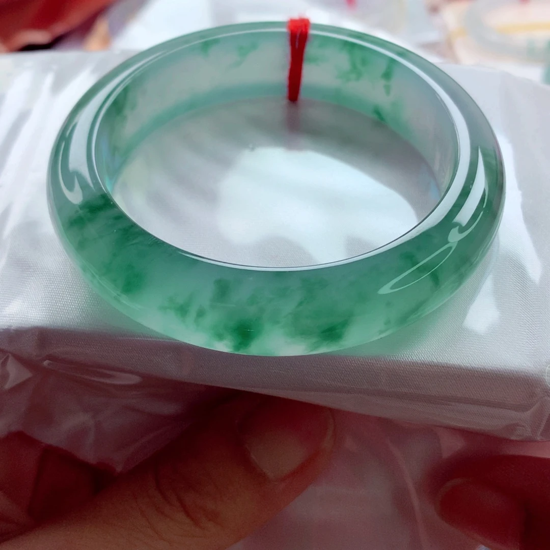 翡翠未镶嵌手镯师妹54.8精品满花特色毕业（24号）