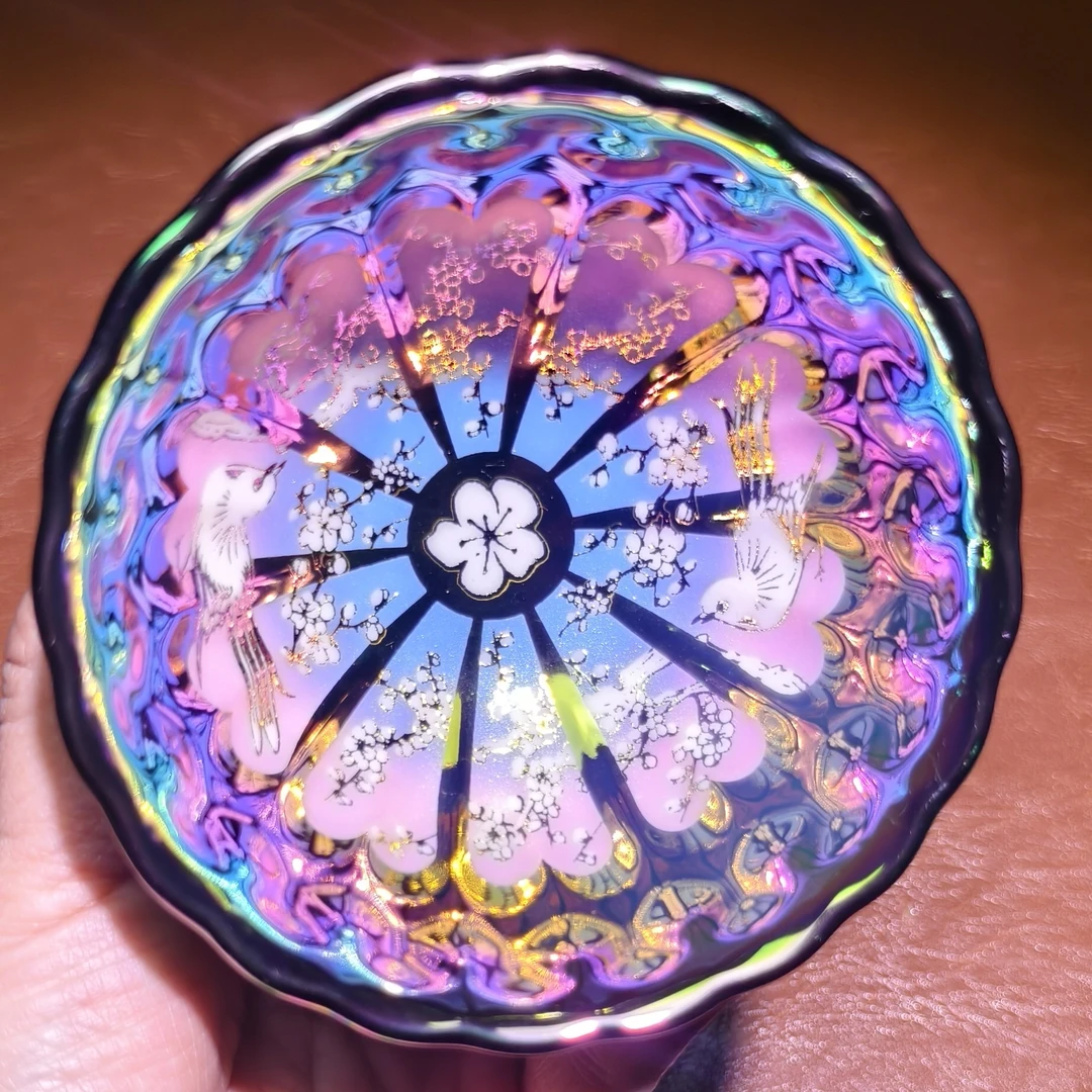 【七彩喜上眉梢】喝茶喝水品茗杯陶瓷杯主人杯夜光杯