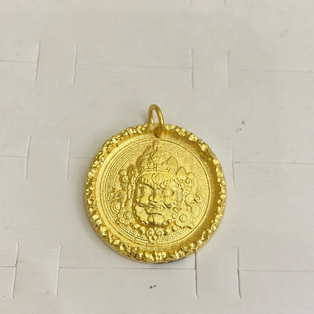 足金999 黄财神古法黄金吊坠