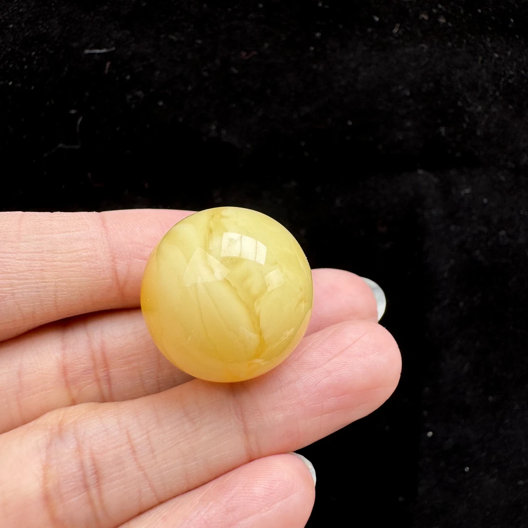 Y8083 T018天然原矿蜜蜡圆珠21mm 北京抖音基地先鉴后发