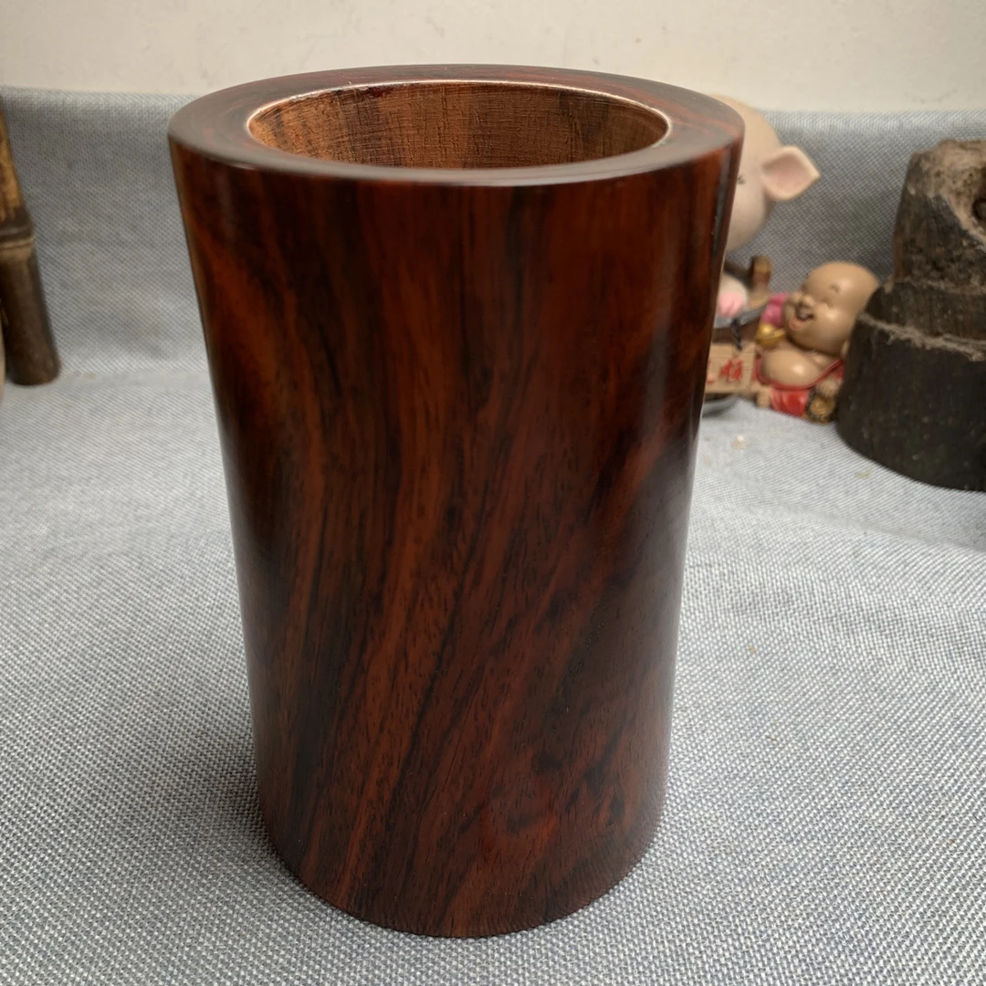nm7567老挝大红酸枝笔筒高11.8CM直经7.5CM净重258克