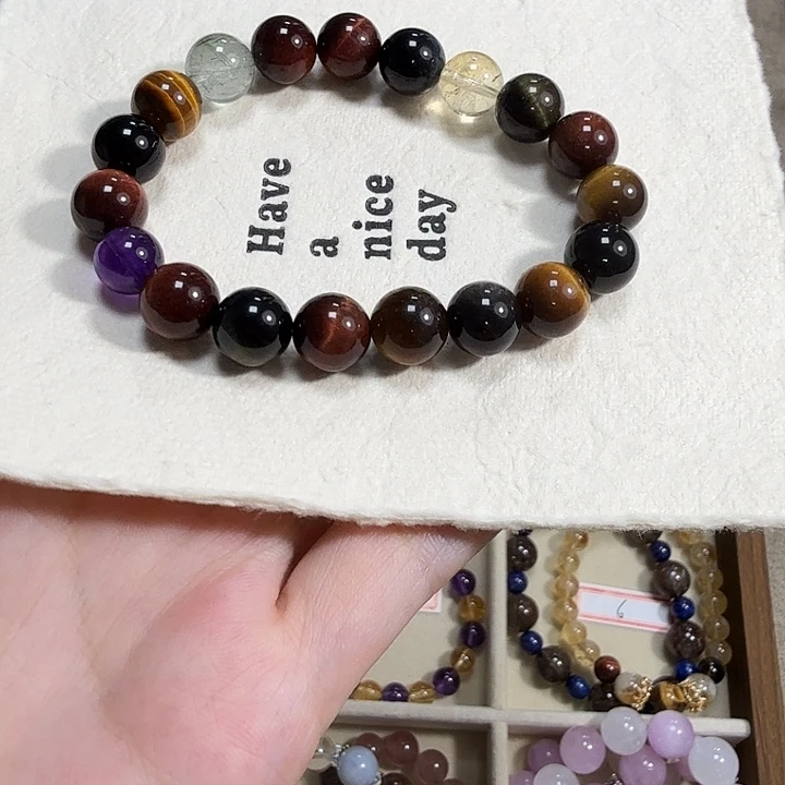 水晶未镶嵌手链金虎眼石手串