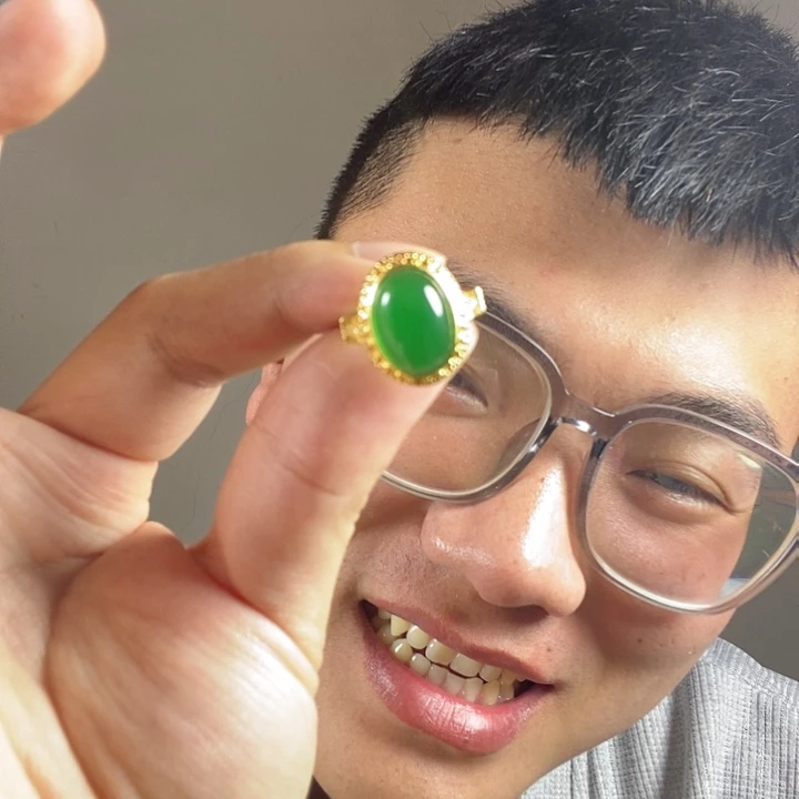 未镶嵌戒指翡翠高端时尚鸽子蛋戒指