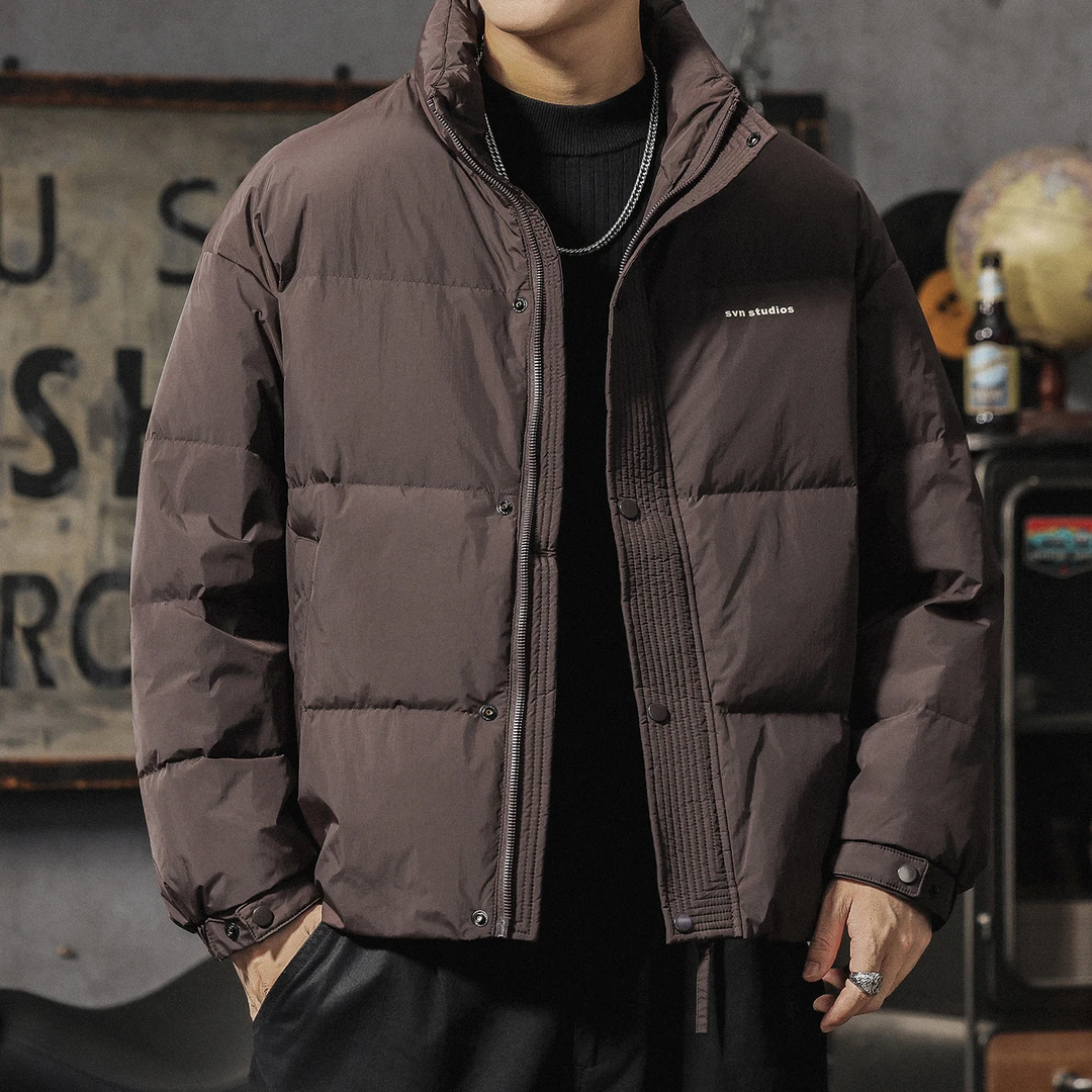 MR.MUDI/穆迪先生美式复古立领羽绒服宽松百搭面包服厚外套男款潮