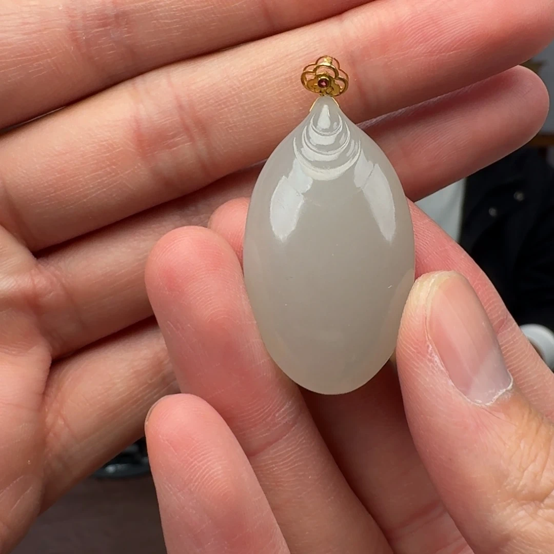 和田玉18K金镶嵌颈饰927梁哥