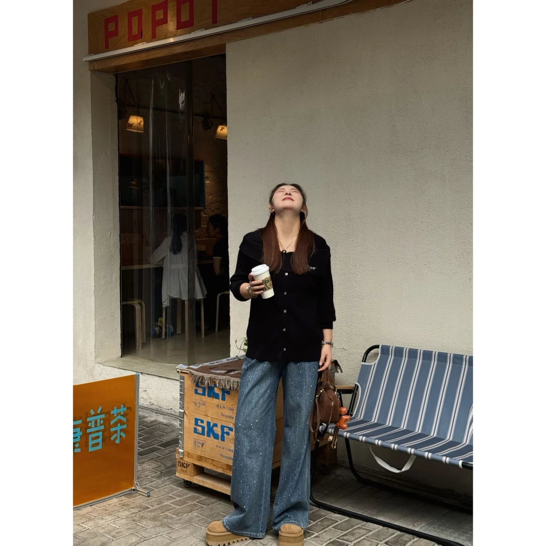 楠序微胖女装 新款时尚洋气百搭女装冬装厚款针织毛衣小众YZ38073