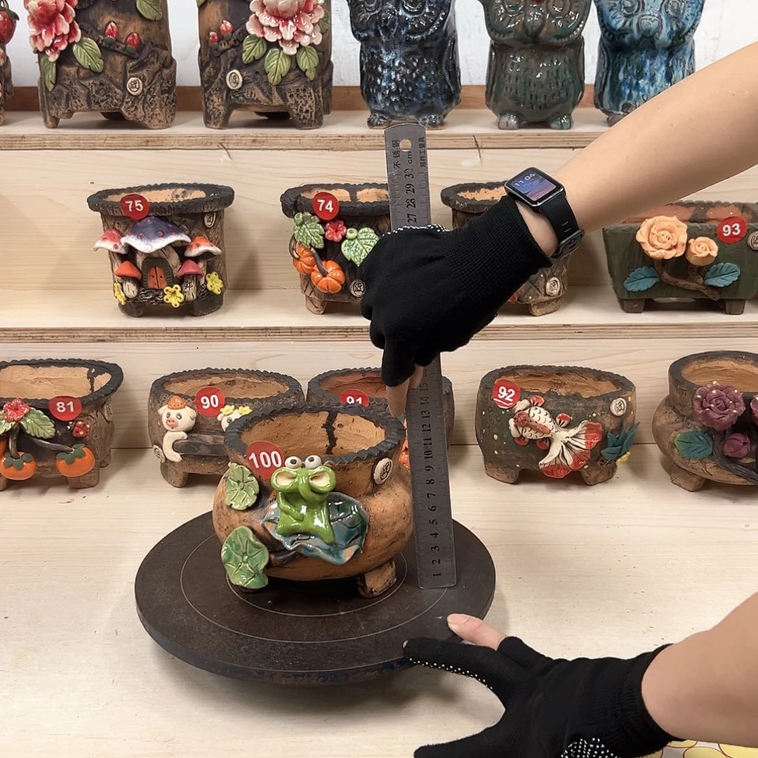 紫砂花盆100号内口11外高12