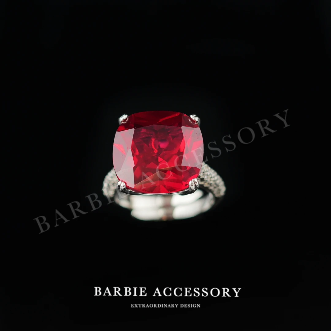 铜合金合成锆石戒指 【大冰糖戒】复古法式设计款高级绝美百搭戒指