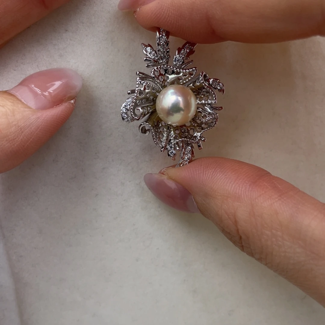 海水珍珠颈饰银S925镶嵌