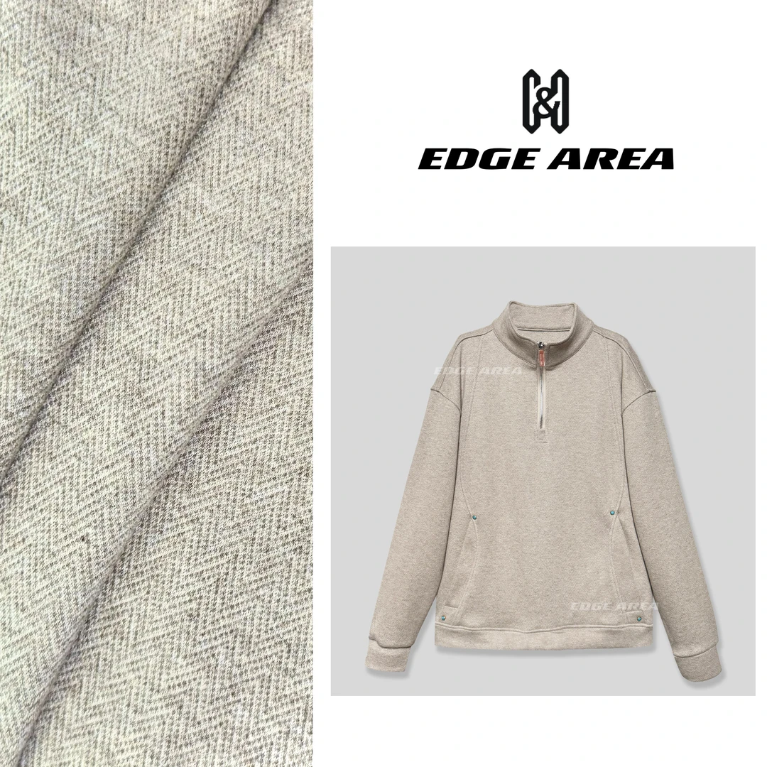 【EDGEAREA】新款绿松石系列老钱风羊毛混纺人字纹冬季卫衣T恤222