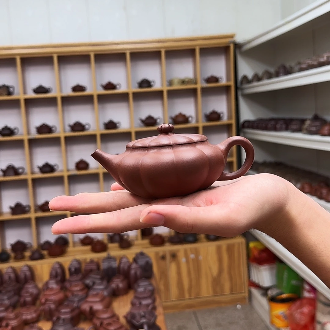 茶壶紫砂筋纹扁晨200cc