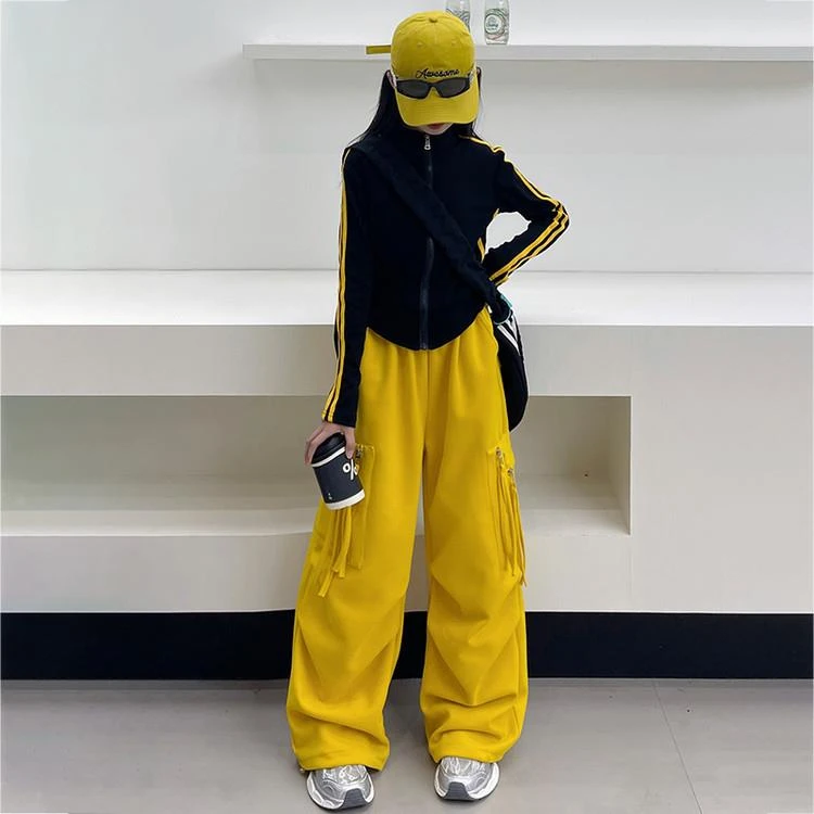 女童套装2025新款儿童洋气卫衣女孩休闲爵士舞演出工装裤大童春秋