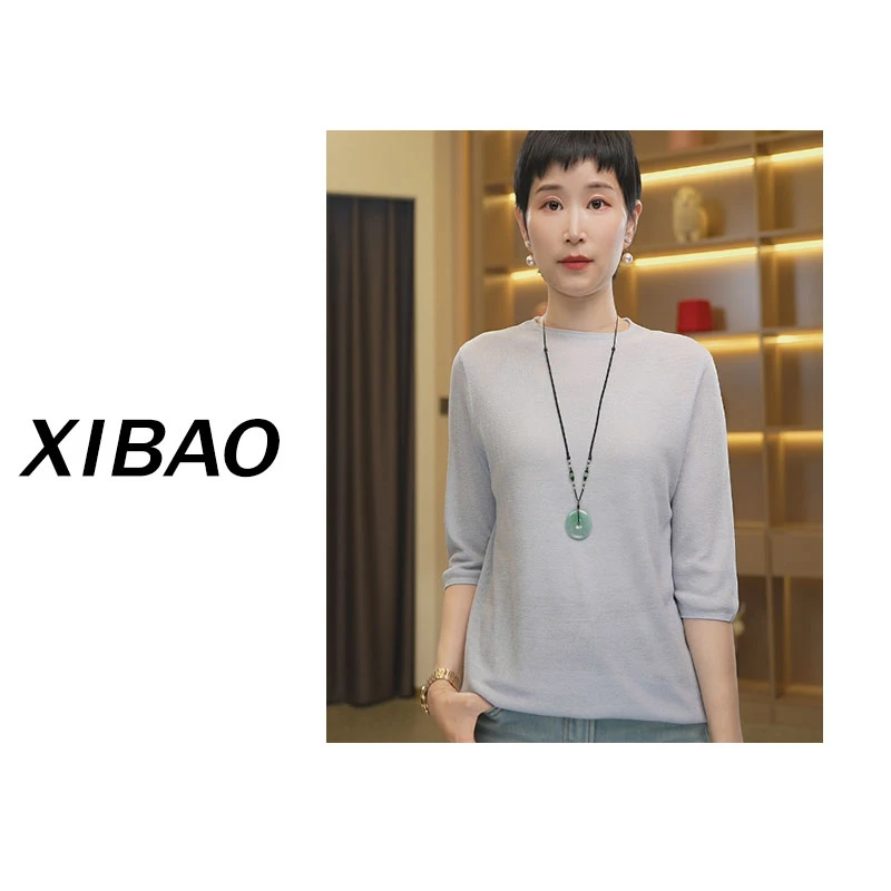 【桂花针五分袖】夏款精纺超细纱上衣新