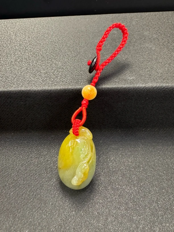 缅甸翡翠A货黄翡福瓜 手机、包包、车挂尺寸30.8*18.1*11.6