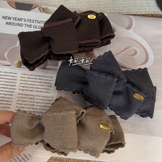 韩系复古牛仔蝴蝶结香蕉夹女百搭盘发发饰11cm