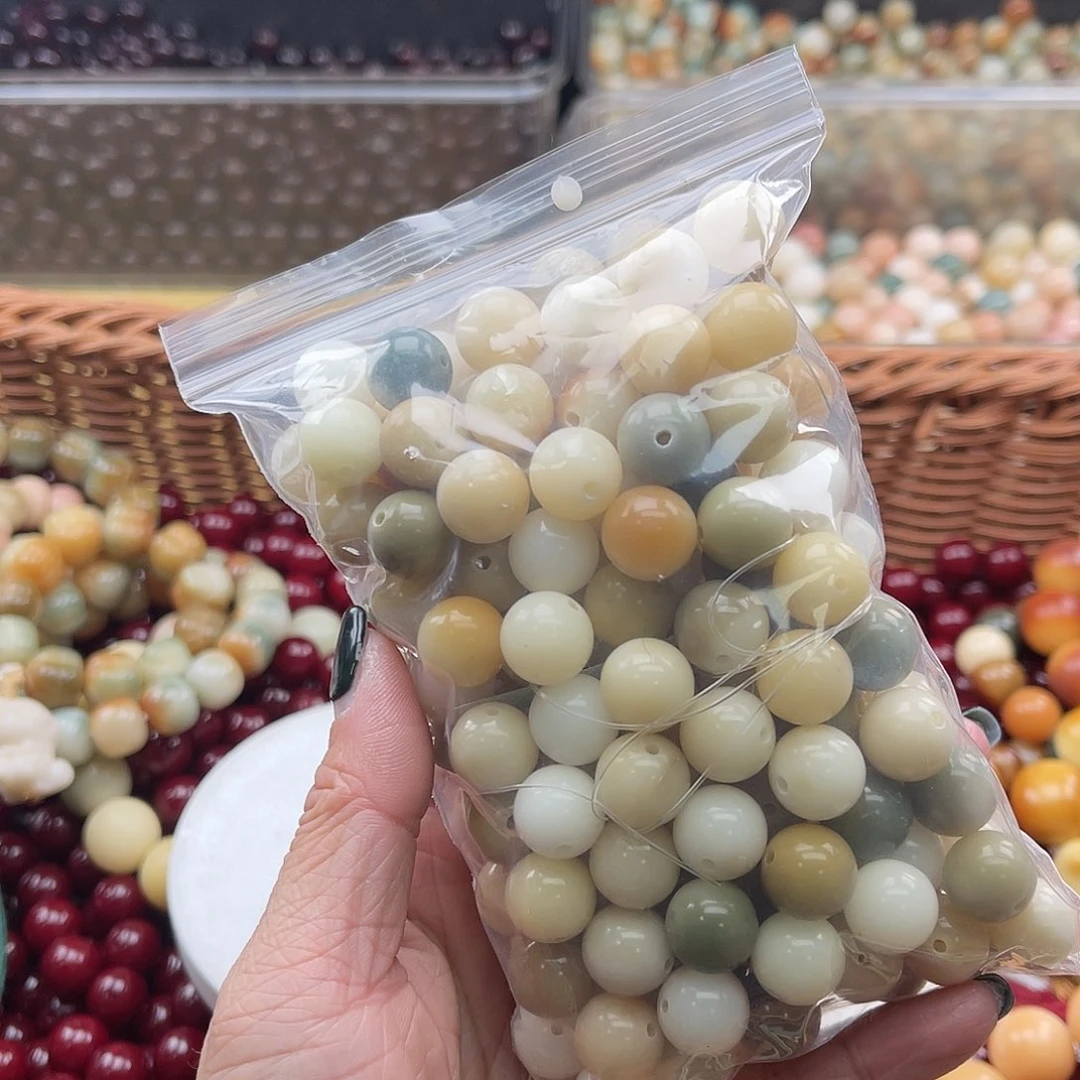 白玉菩提吊坠A/11mm/130颗锅底