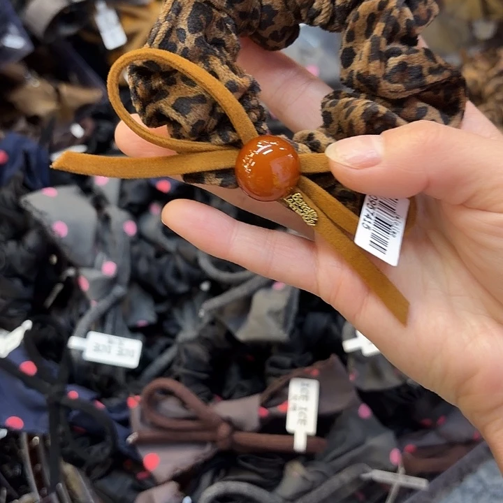 皮质非金属豹纹发圈
