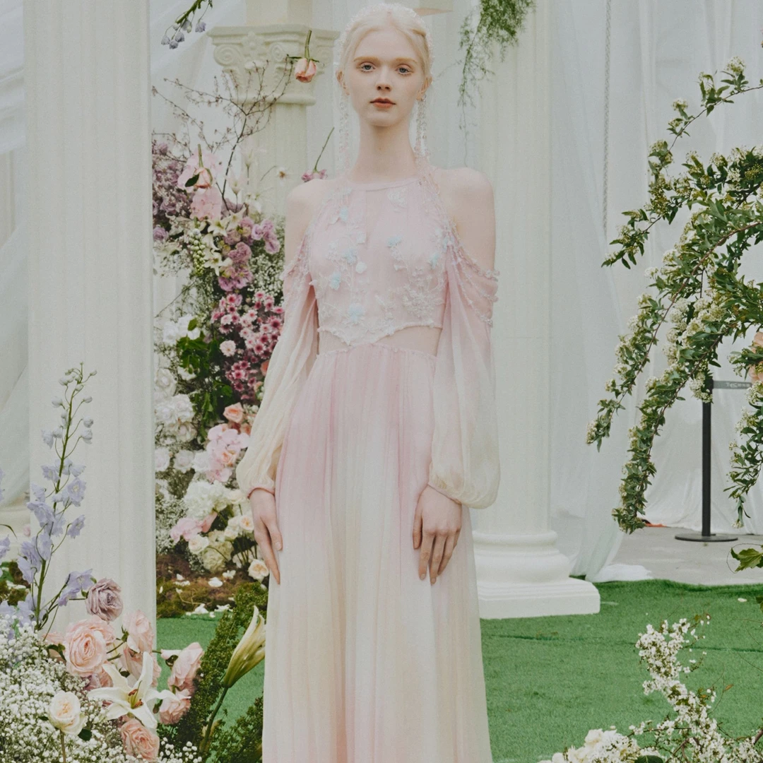 【蜜思仝专享】Marie Elie【幻彩流光】秀款钉珠连衣裙EAF11M23634