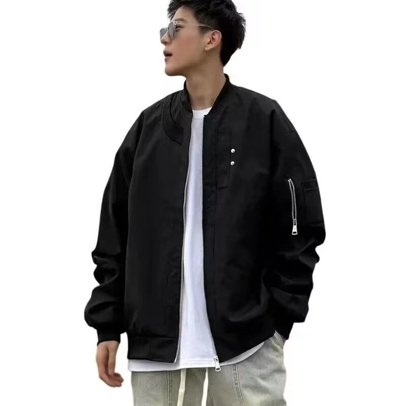 春秋季高质量男士夹克宽松潮流休闲上衣百搭美式高街棒球服外套男