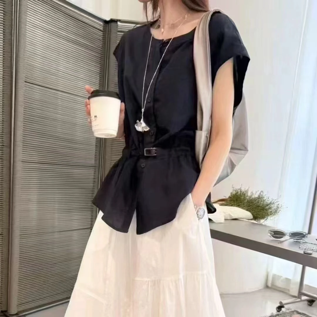 收腰显瘦洋气百搭半袖时尚上衣88102