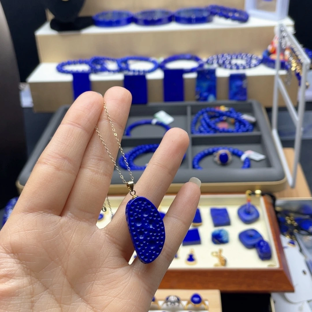 银S925镀金镶嵌青金石吊坠