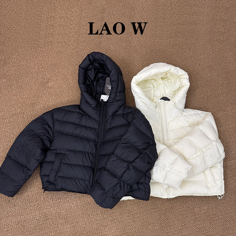 【LAOWSTUDIO】欧货25冬新款排骨泡芙双拉链连帽百搭保暖羽绒服外套