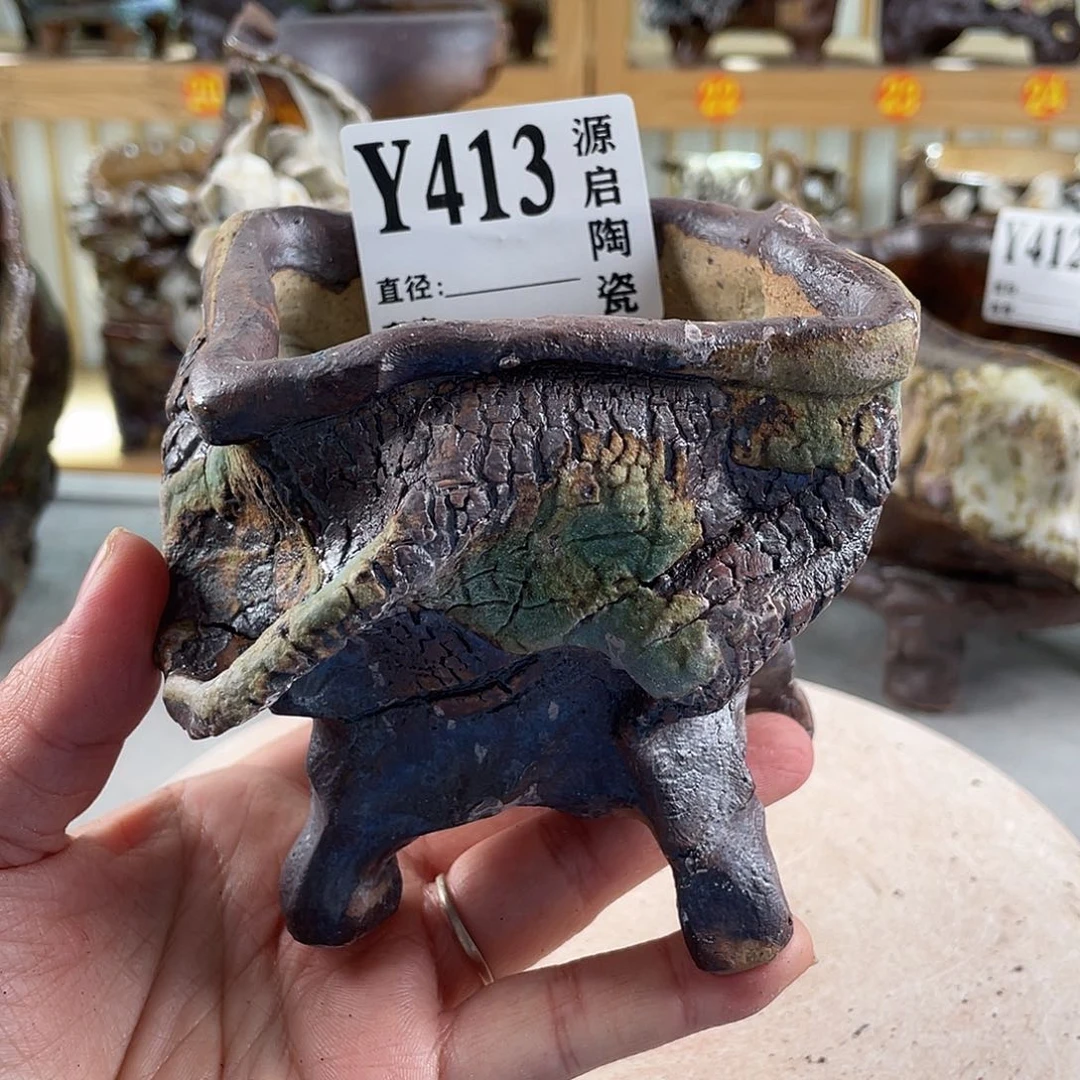 紫砂花盆景德镇陶瓷花盆413