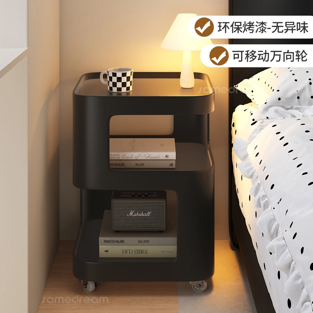 家用床头柜客厅边几卧室简易可移动带灯置物架子替代品茶几小桌子