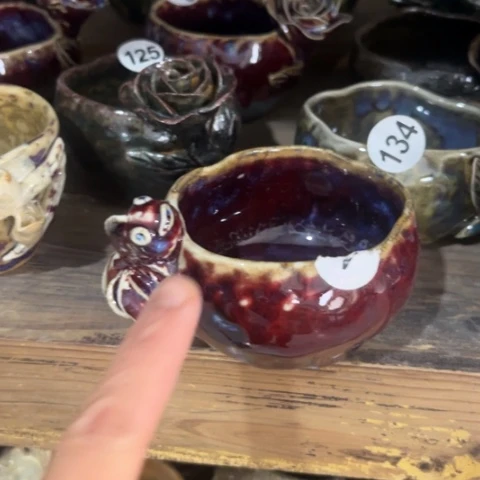 盘柳*熠樹手捏日式餐具茶具壶承