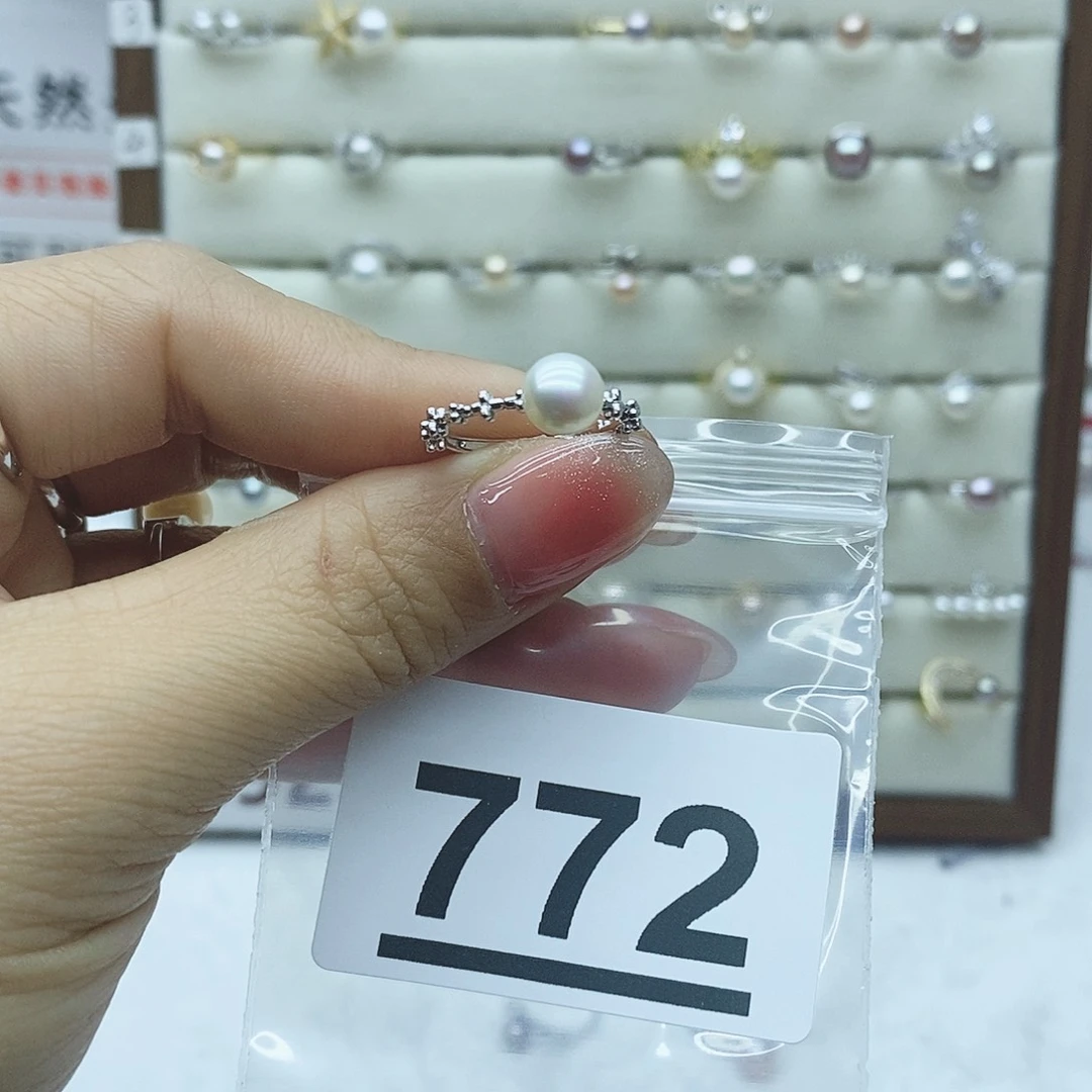 淡水珍珠戒指银S925镶嵌啥***?772
