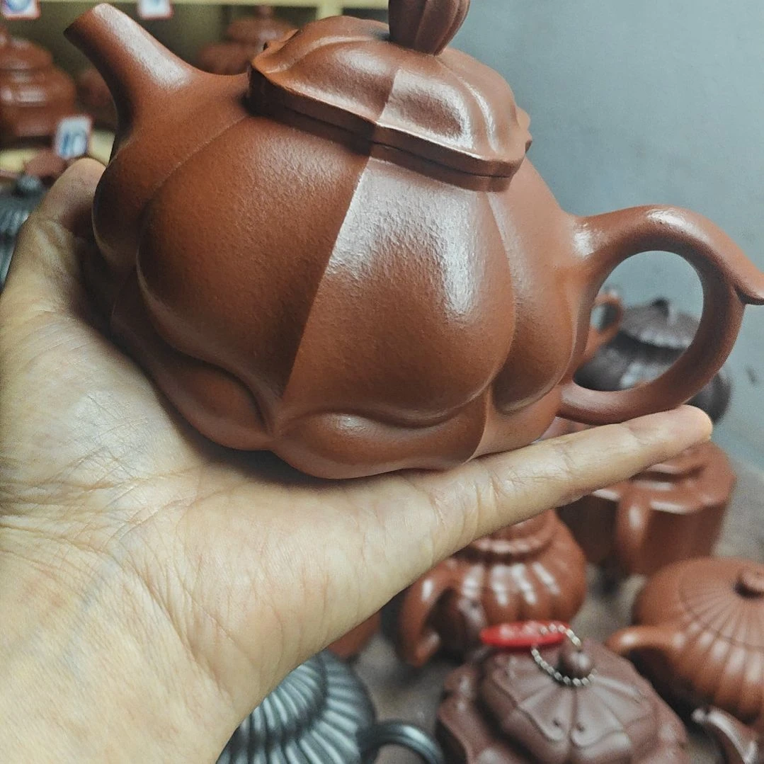 善***缘宜兴紫砂壶筋纹器半手工制作赵庄朱泥容量三佰八十CC