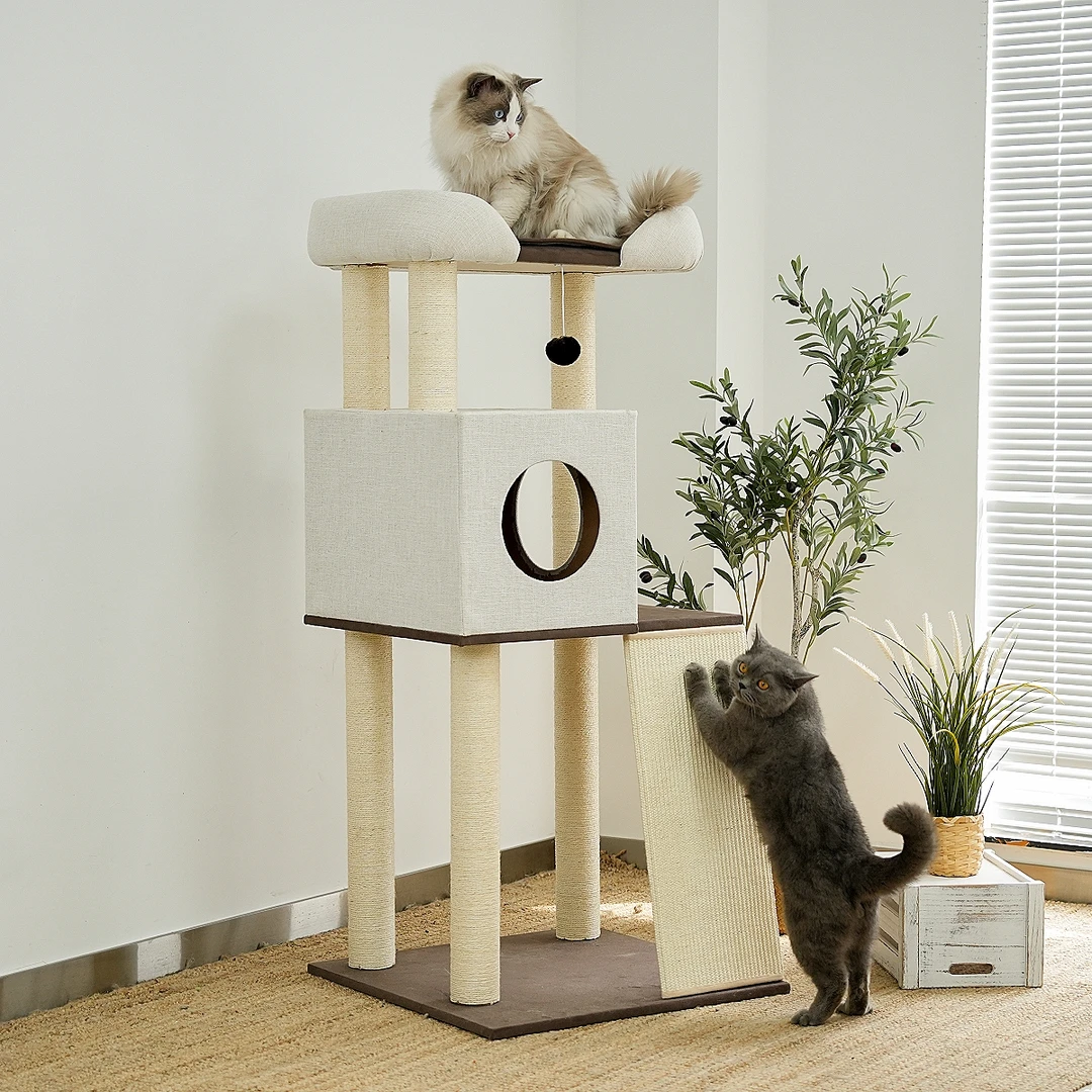 升级大床猫爬架猫窝猫树一体剑麻材质不占地多层适用布偶缅因肥猫