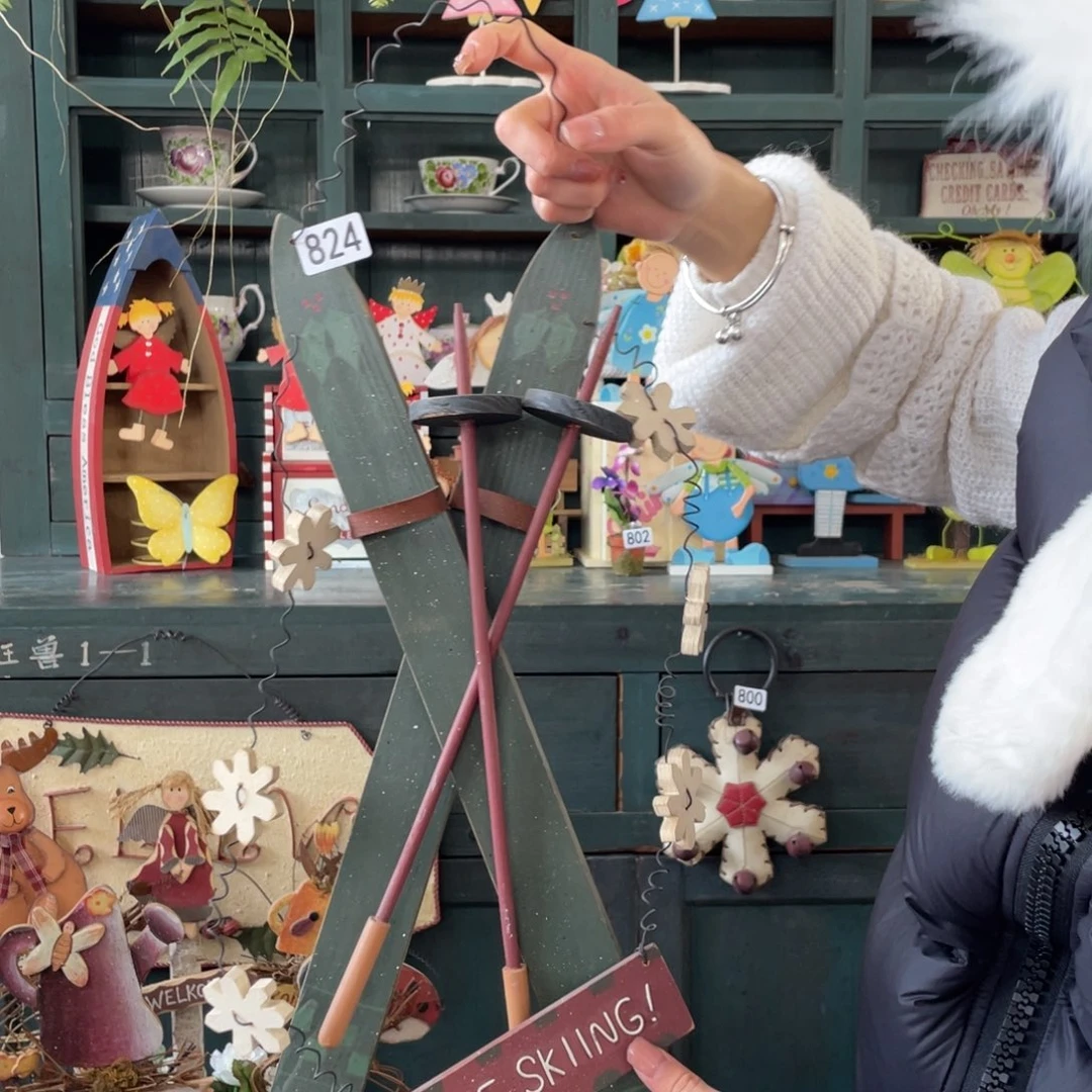 木质圣诞月福中古老货玩具默认微瑕损米