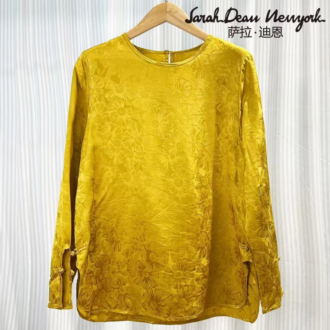 【萨拉迪恩】“花海”高端气质休闲优雅华丽潮流衬衫长袖