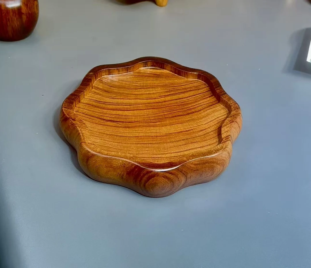 香樟木 实木太阳花收纳盘21-21-4.2