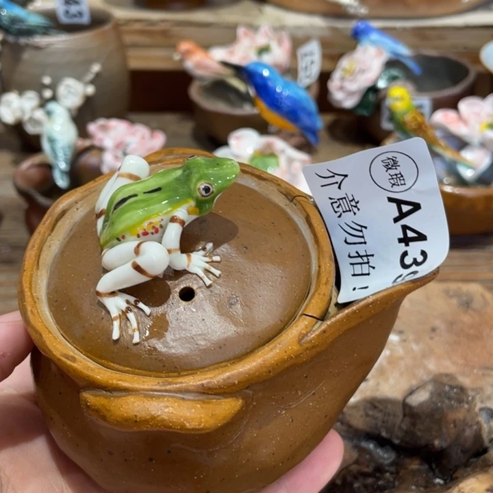 手工制作陶瓷茶具茶杯青蛙