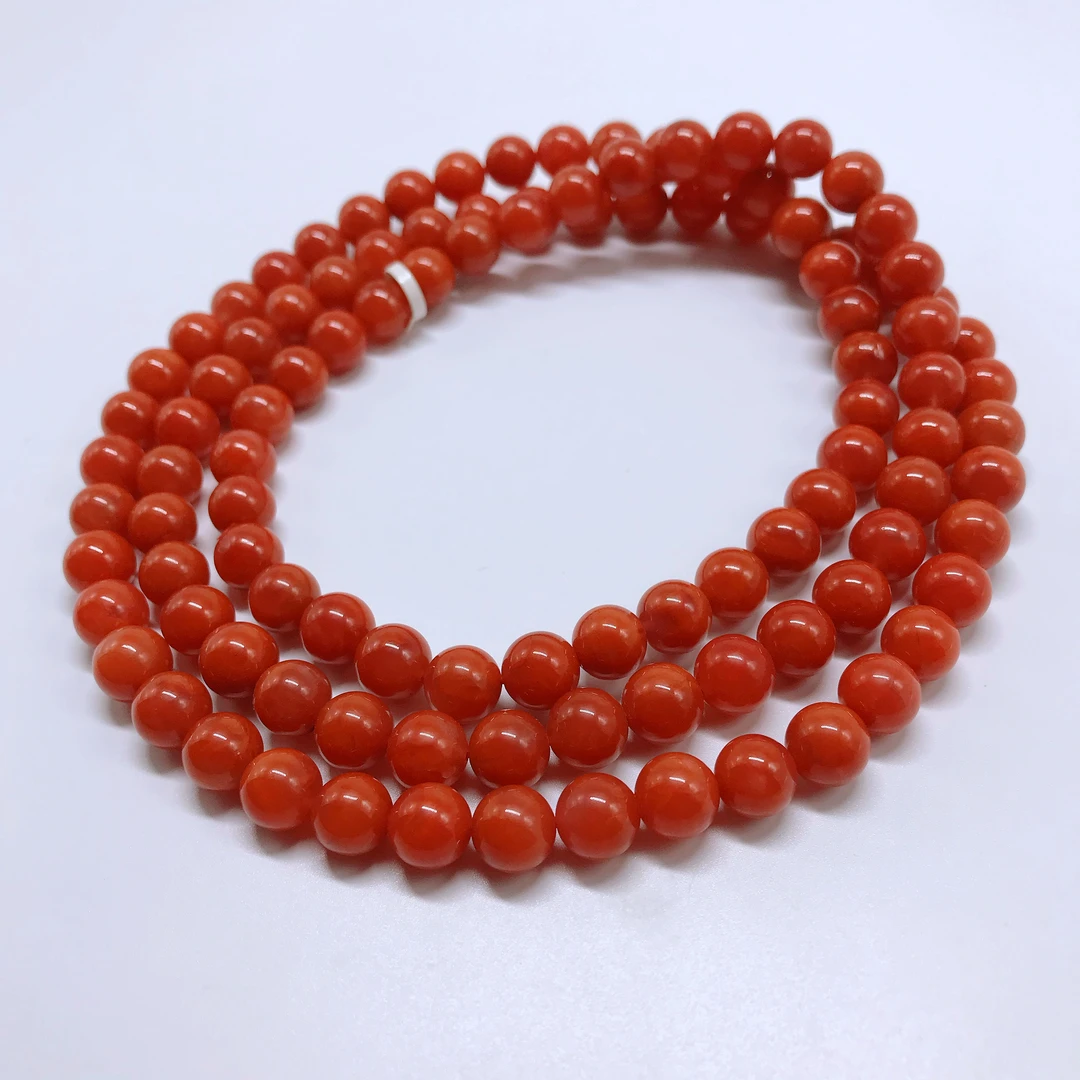 【小雪】南红瓦西满色满肉素圈多圈8mm